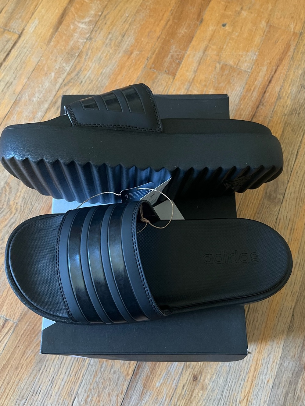 ADIDAS ADILETTE PLATFORM SLIDE BLACK WOMENS 8 BNIB